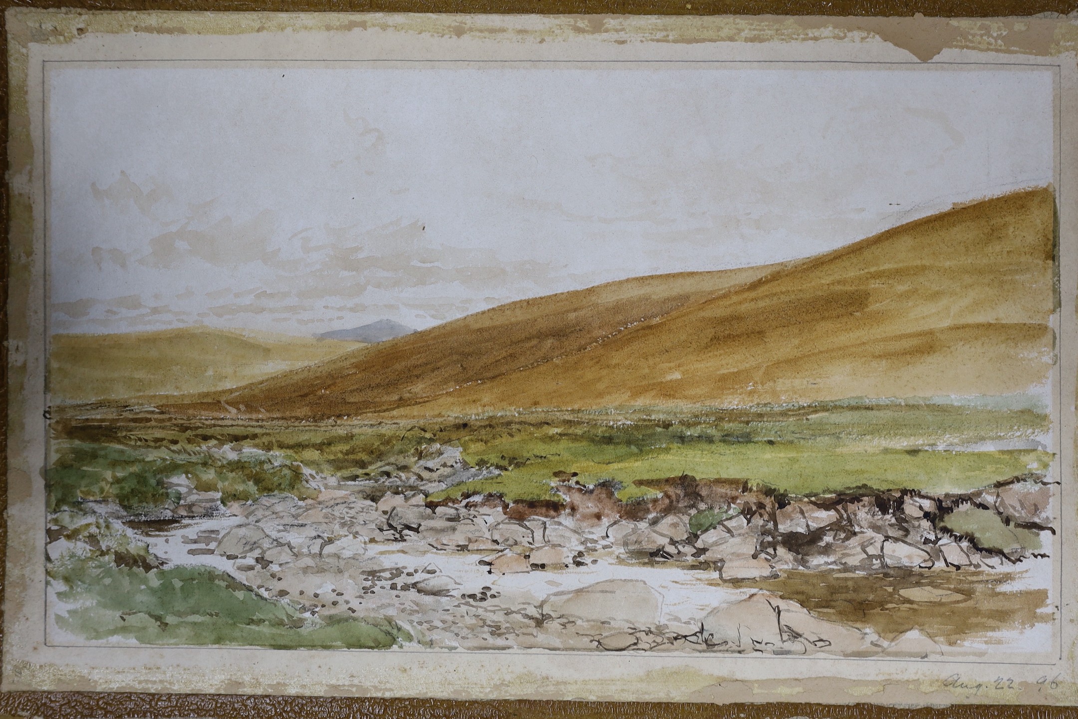 A small portfolio of mixed landscapes, watercolours, still life and a photo